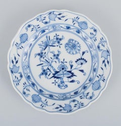 Meissen, Germany, Four Blue Onion Pattern Plates, Approx. 1900