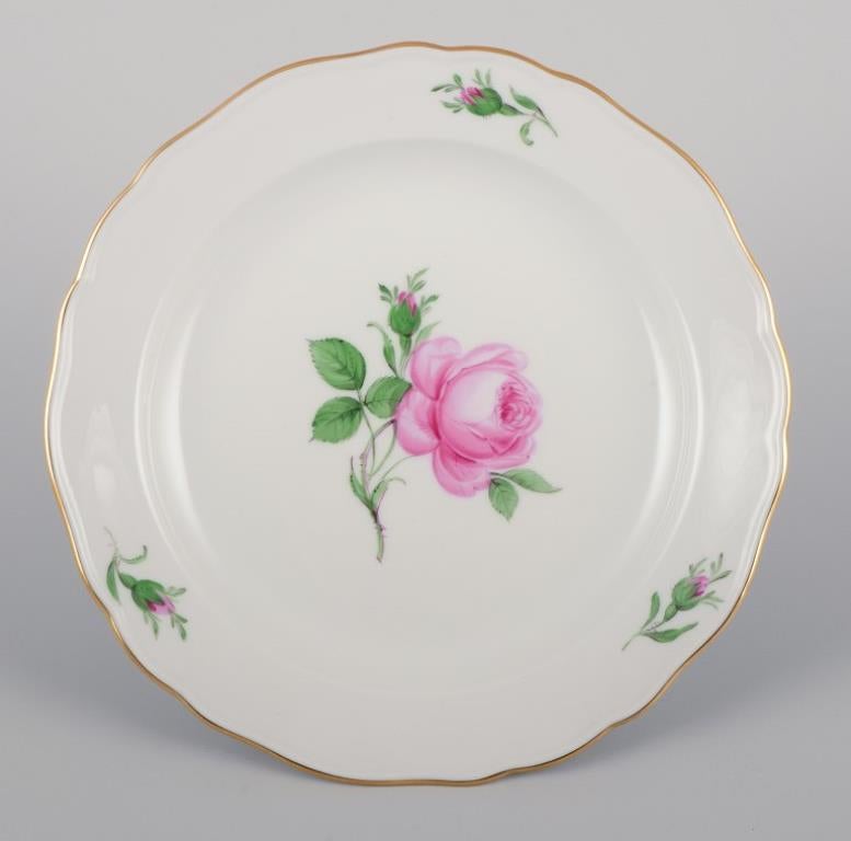 Meissen, Germania. Quattro piatti da pranzo con il motivo di una rosa rosa. Cerchio d'oro.
Circa 1920/30 anni.
In perfette condizioni. Come nuovo.
Contrassegnato.
Terza qualità di fabbrica.
Dimensioni: D 22,5 cm. x H 2,5 cm.