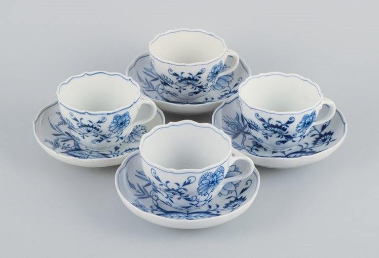 Lot 3 Assiettes à Café Et Soucoupes Shabby Chic Vintage - Porcelaine Oiseau Papillon Fleurs Bleu - Style London Boutique Élégant