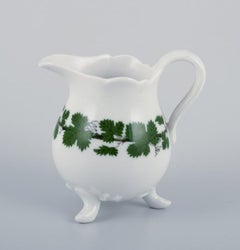 Meissen, Germany, Green Ivy Vine, sugar bowl and creamer.