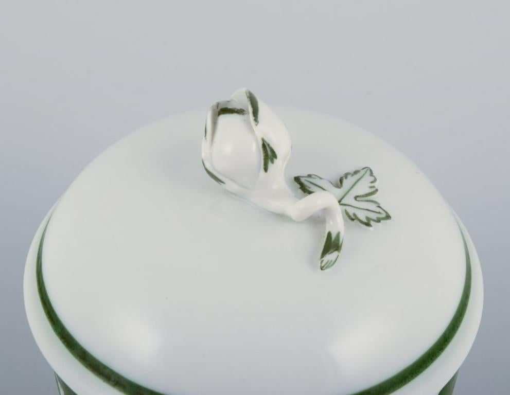 Mid-20th Century Meissen, Germany, Green Ivy Vine, sugar bowl and creamer.  For Sale