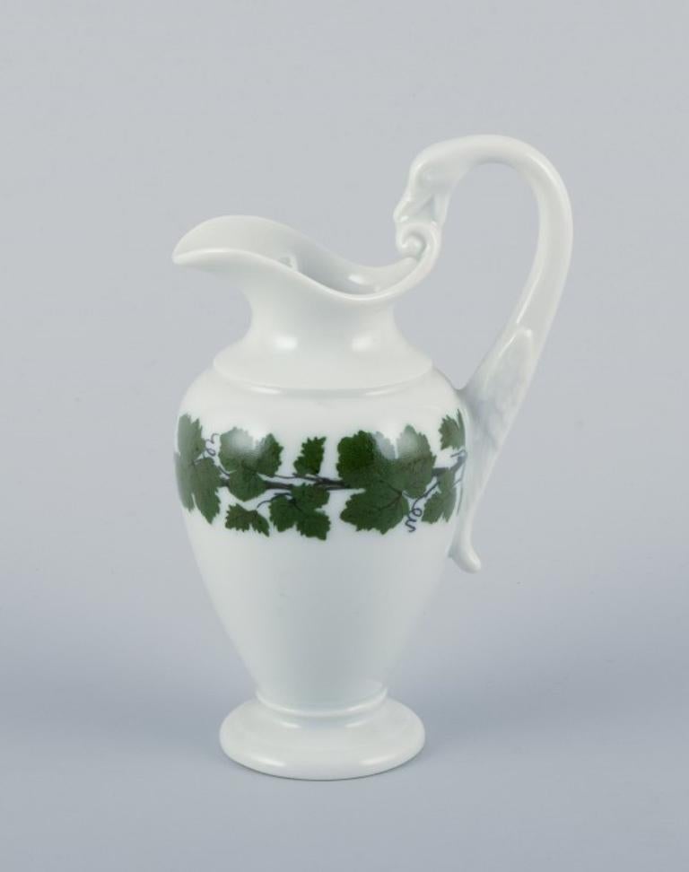 Mid-20th Century Meissen, Germany, Green Ivy Vine, sugar bowl and creamer in porcelain. For Sale