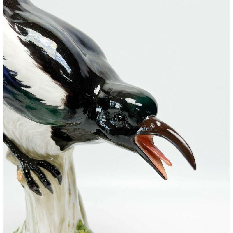 Meissen Germany Hand Painted Porcelain Figure of a Magpie, circa 1880 In Good Condition In Gardena, CA