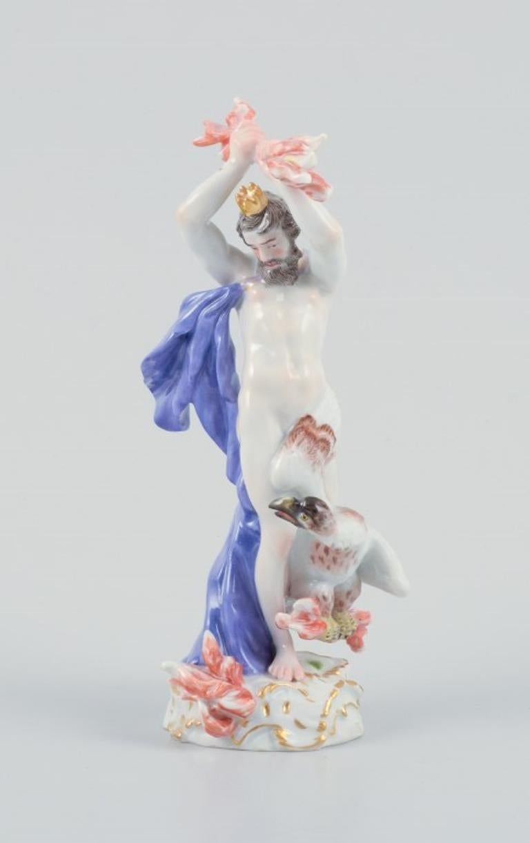 Meissen, Germany.
Hand-painted porcelain figurine depicting Prometheus with lightning and eagle.
Model 1681.
Early 20th century.
First factory quality.
Exceptionally beautiful condition.
Marked.
Dimensions: H 16.0 cm x D 7.5 cm.