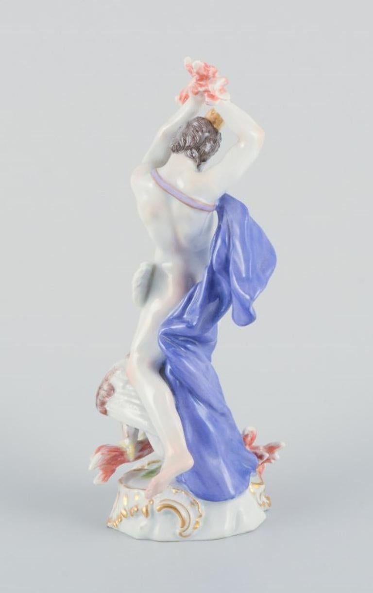 Porcelain Meissen, Germany. Hand-painted porcelain figurine of Prometheus. For Sale
