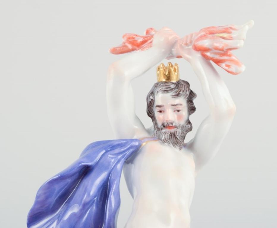 Meissen, Germany. Hand-painted porcelain figurine of Prometheus. For Sale 1
