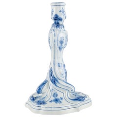Meissen, Germania, Grande candeliere antico a cipolla blu, XIX secolo