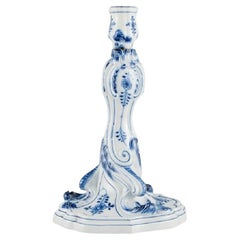 Meissen, Allemagne, grand bougeoir ancien bleu à motif oignon, 19e siècle