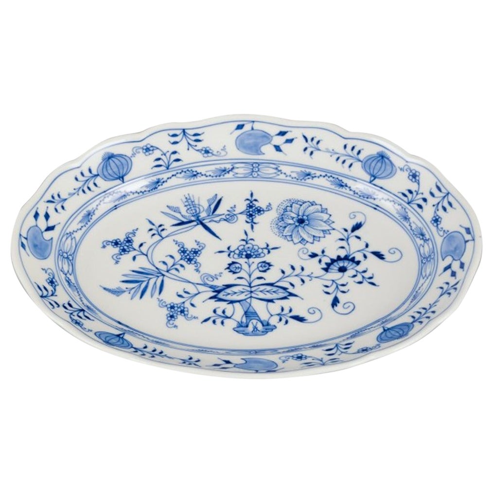 Meissen, Germany. Large oval Blue Onion pattern serving platter.