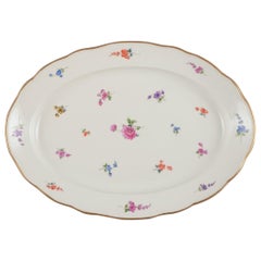 Meissen, Germany. Large oval serving platter in porcelain.
