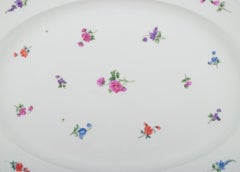Meissen, Germany, large oval serving platter with polychrome floral motifs.