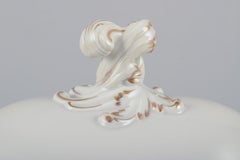 Meissen, Germany, large "Pink Rose" lidded soup tureen with handles.