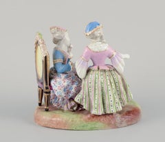 Meissen, Allemagne. Grand groupe de trois nobles figures. 19e siècle
