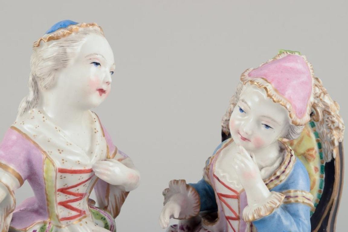 Meissen, Alemania. Gran grupo de porcelana de tres figuras nobles. S. XIX Glaseado en venta