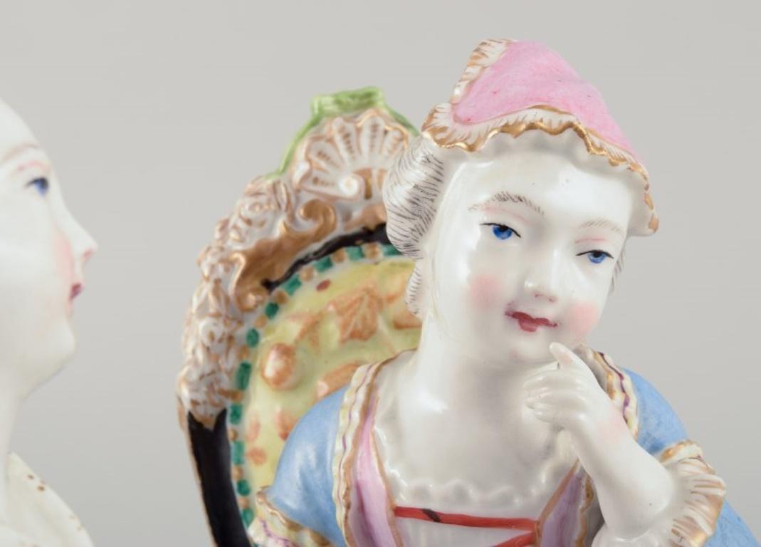 Meissen, Alemania. Gran grupo de porcelana de tres figuras nobles. S. XIX siglo XIX en venta