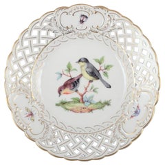 Meissen, Alemania. Plato de porcelana de encaje abierto. Aprox. 1900