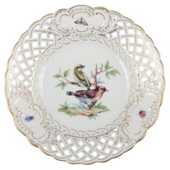 Meissen, Alemania. Plato de porcelana de encaje abierto. Aprox. 1900