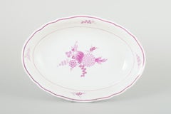 Meissen, Germany. Oval porcelain bowl with lilac floral motif. 1930s