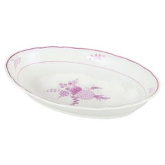 Meissen, Germany. Oval porcelain bowl with lilac floral motif. 1930s