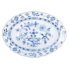 Meissen, Germany. Oval porcelain serving platter in “Blue Onion” pattern. 1930s