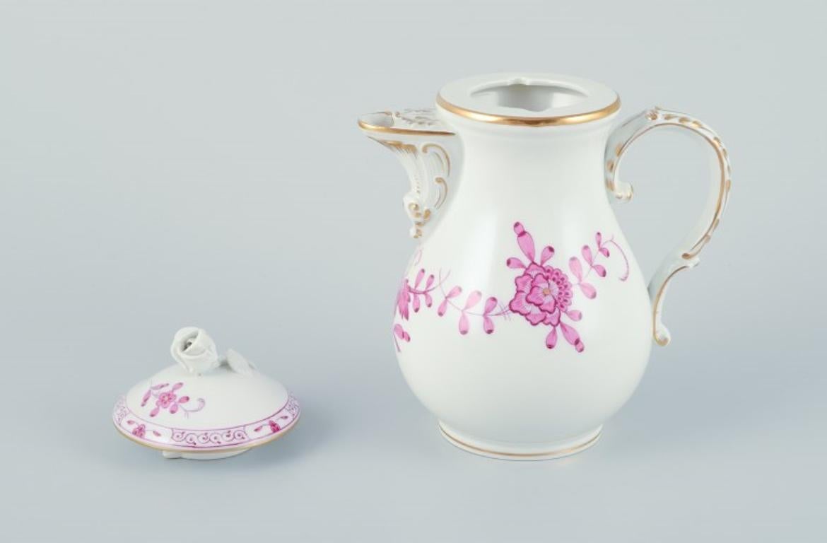 Meissen, Germany,  Pink Indian. Porcelain mocha (demitasse) pot. For Sale 2