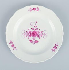 Meissen, Germany, Pink Indian, Set of Two Plates, Approx. 1900