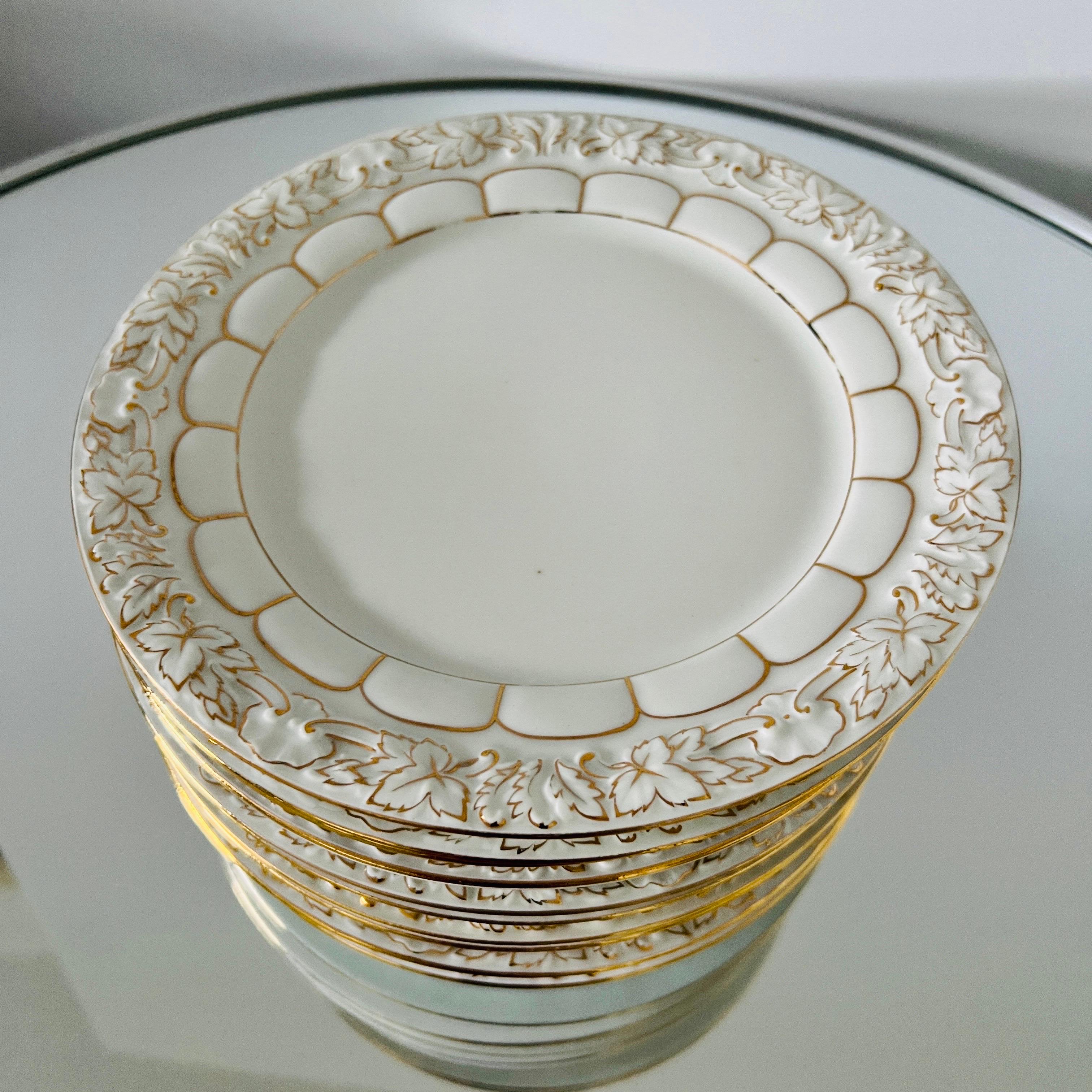 Meissen Germany Porcelain and Gold Baroque Dessert Plates, Set / 11 For Sale 4