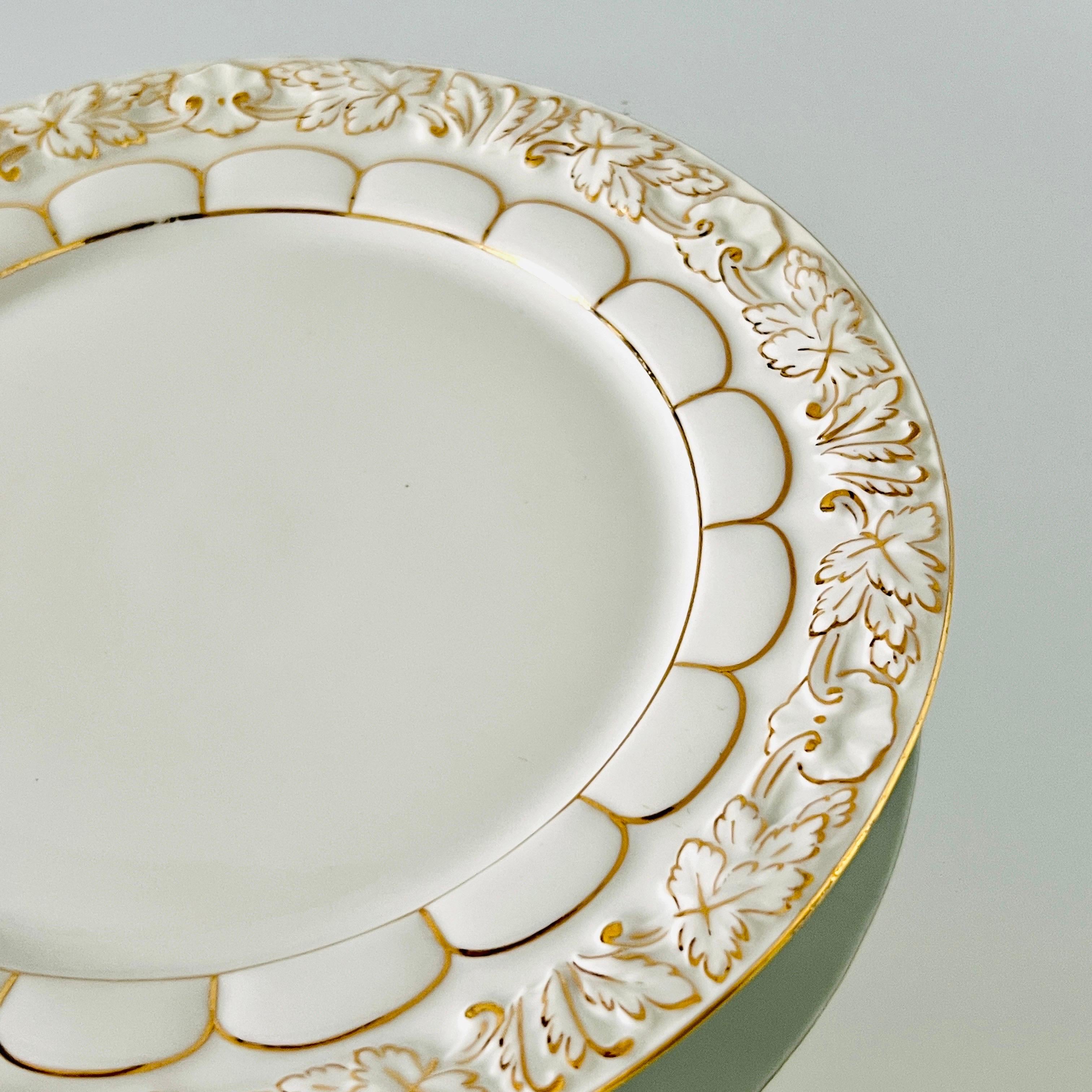 Mid-20th Century Meissen Germany Porcelain and Gold Baroque Dessert Plates, Set / 11 For Sale