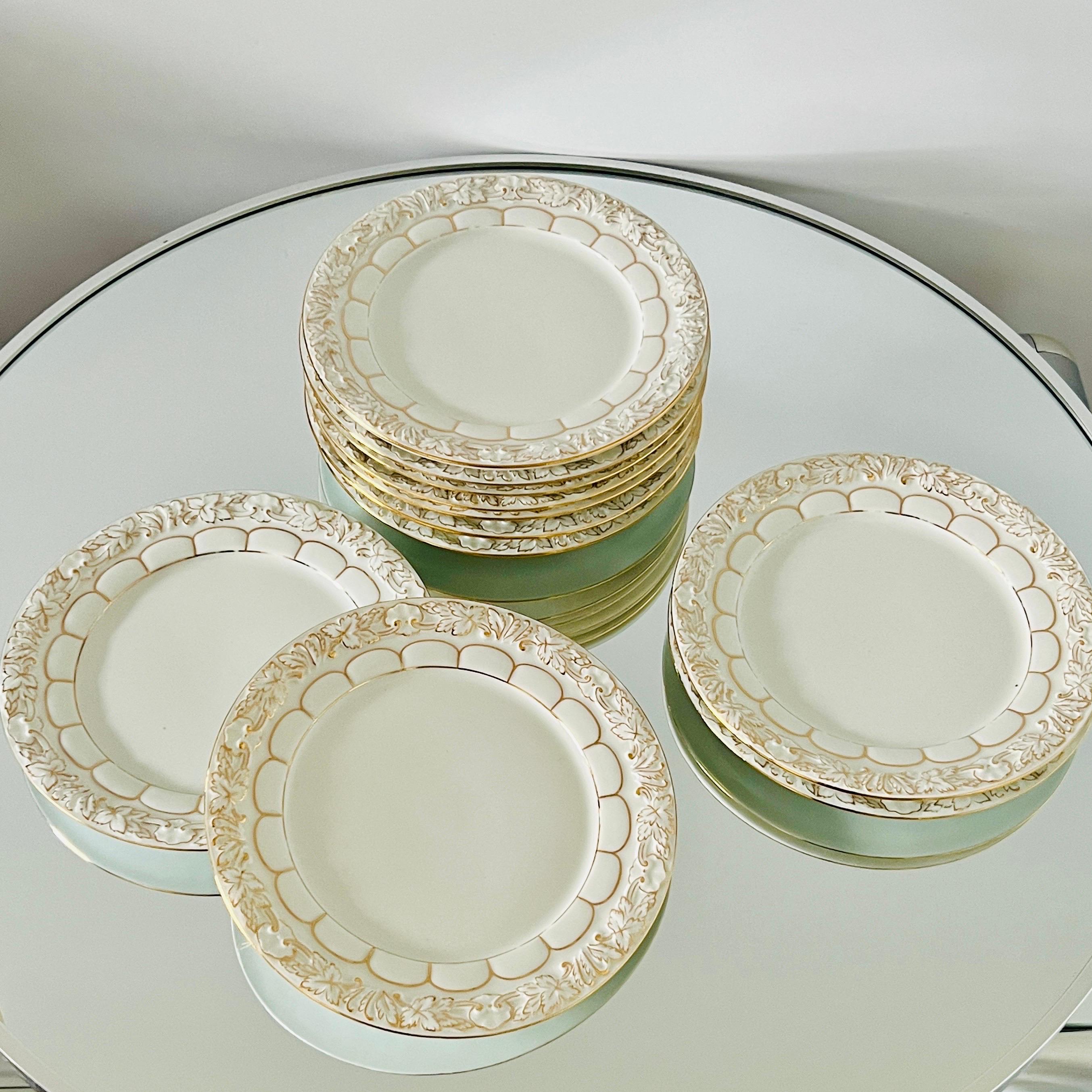 Meissen Germany Porcelain and Gold Baroque Dessert Plates, Set / 11 For Sale 3