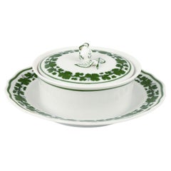 Meissen, Germany. Porcelain butter dish with lid. Vine-Leaf Pattern.