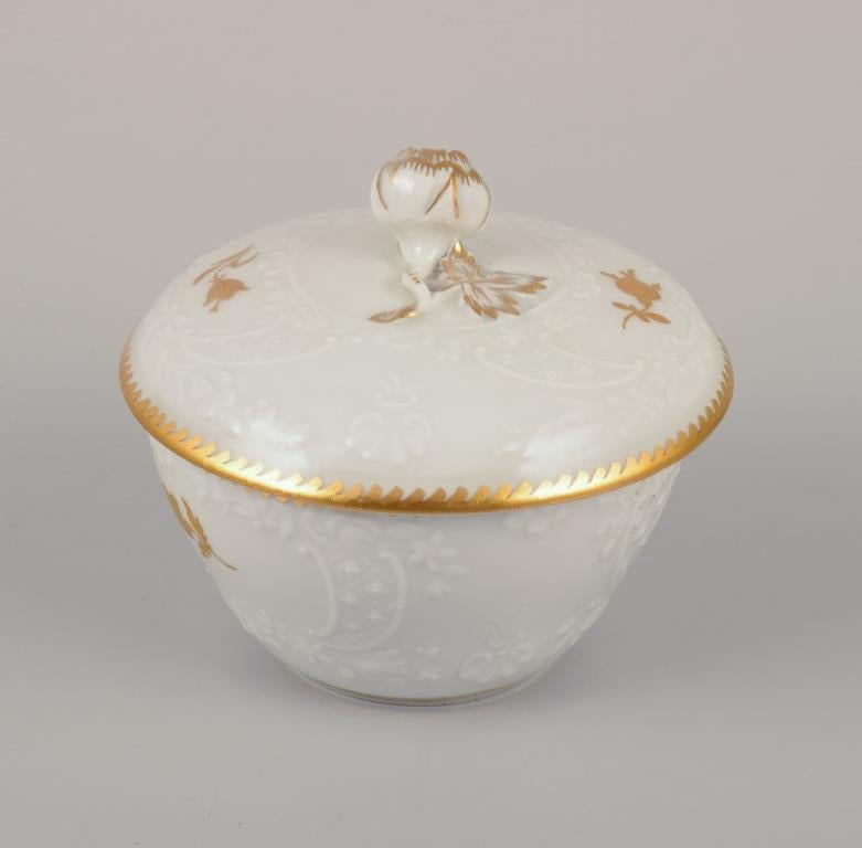 Meissen, Germany.  Porcelain coffee set: coffee pot, creamer, sugar bowl. For Sale 1