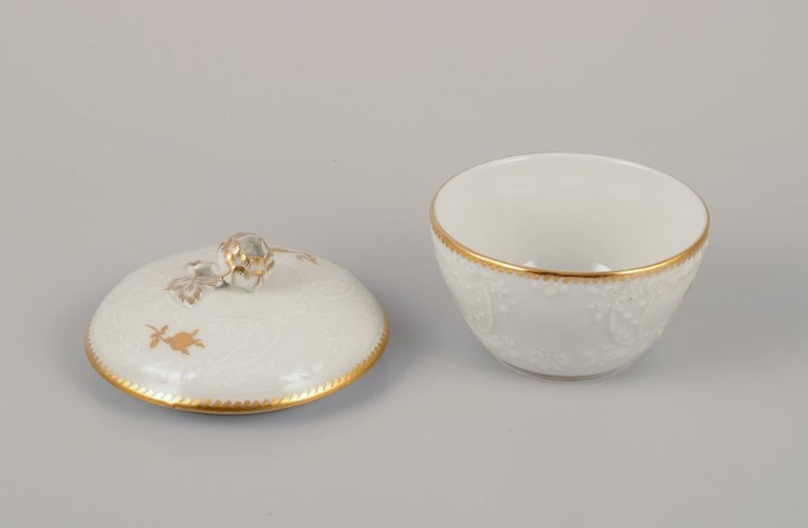 Meissen, Germany.  Porcelain coffee set: coffee pot, creamer, sugar bowl. For Sale 2