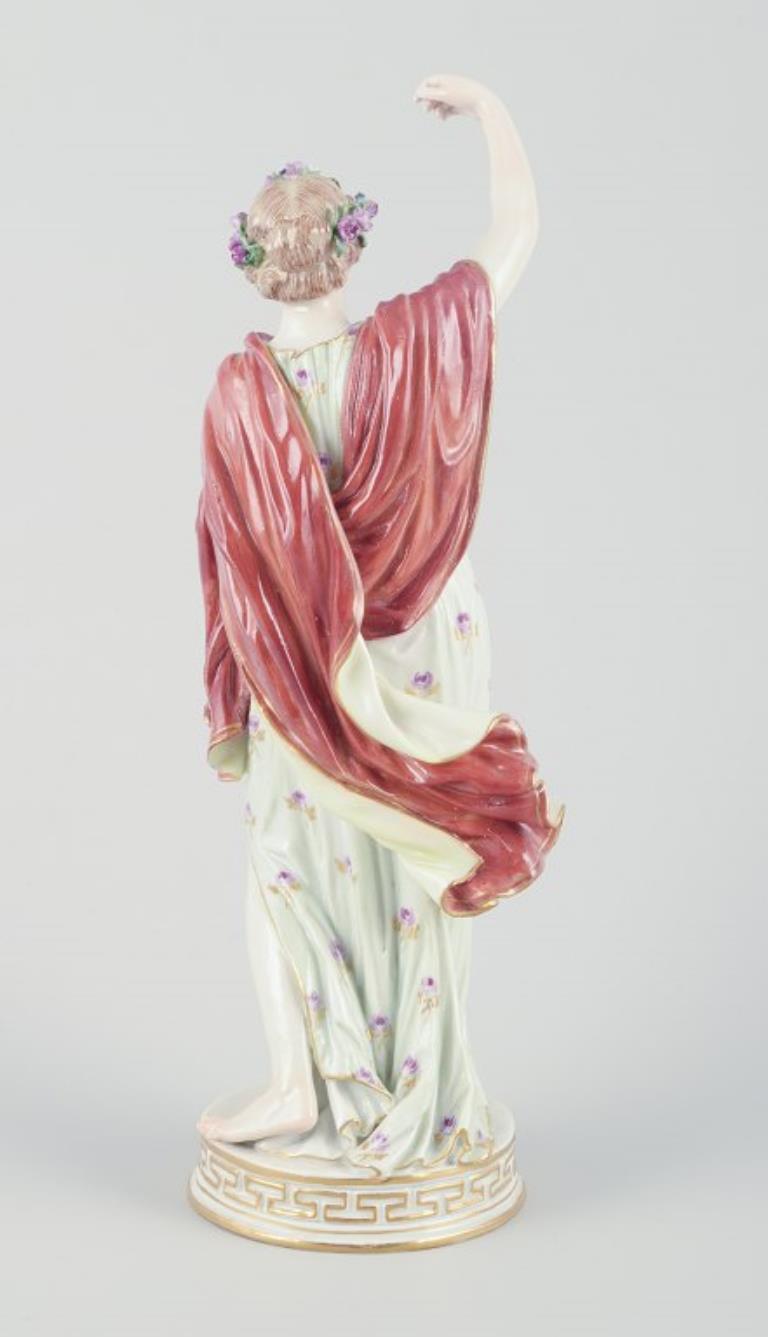 Meissen, Germany. Porcelain figure of Flora with flower wreath in hair. For Sale 1