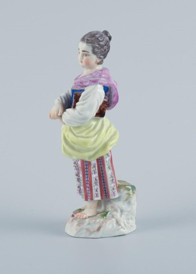 Meissen, Germany, porcelain figure. Overglaze.
Young woman with a book.
Model number: 60379.
Early 20th century.
Marked.
Perfect condition. Appears like new.
First factory quality.
Dimensions: H 12.0 x D 4.0 cm.