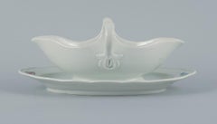 Meissen, Germany, Porcelain Sauce Boat on Foot with Floral Motifs