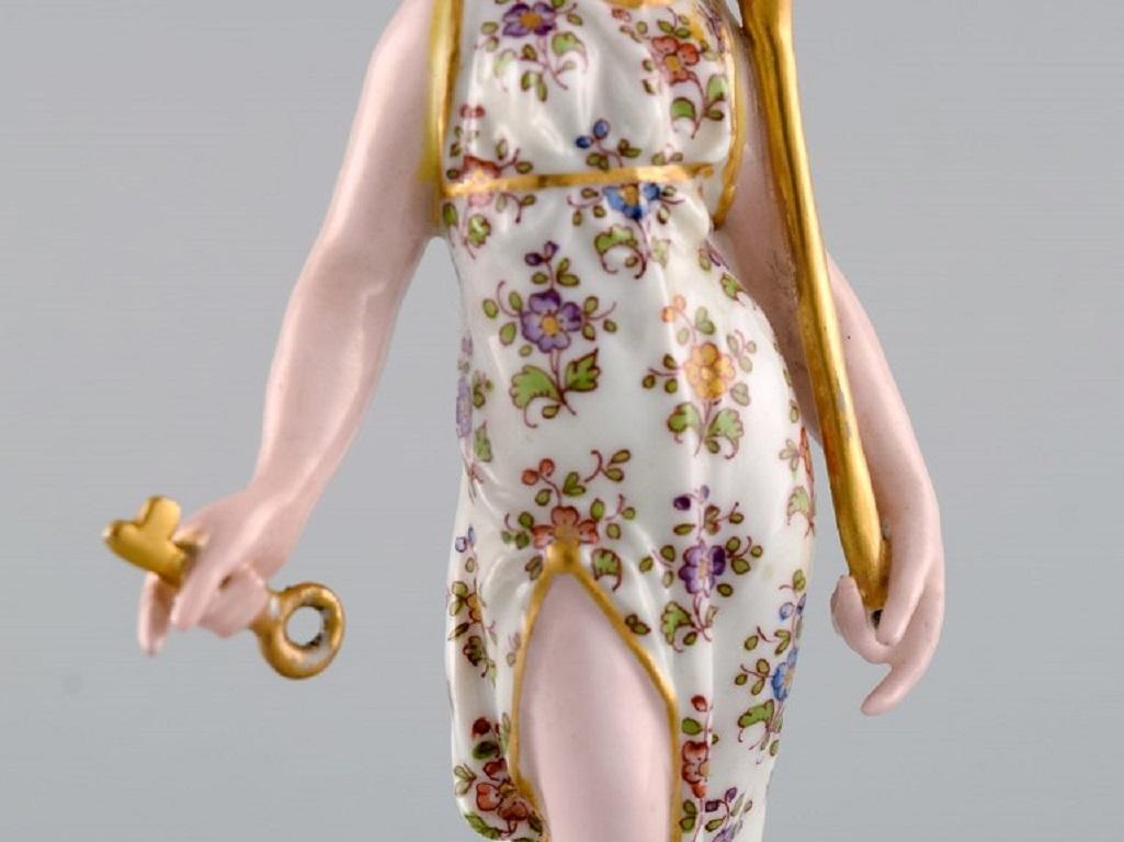 German European Hand-Painted Porcelain Figure, Queen, Late 19th C For Sale