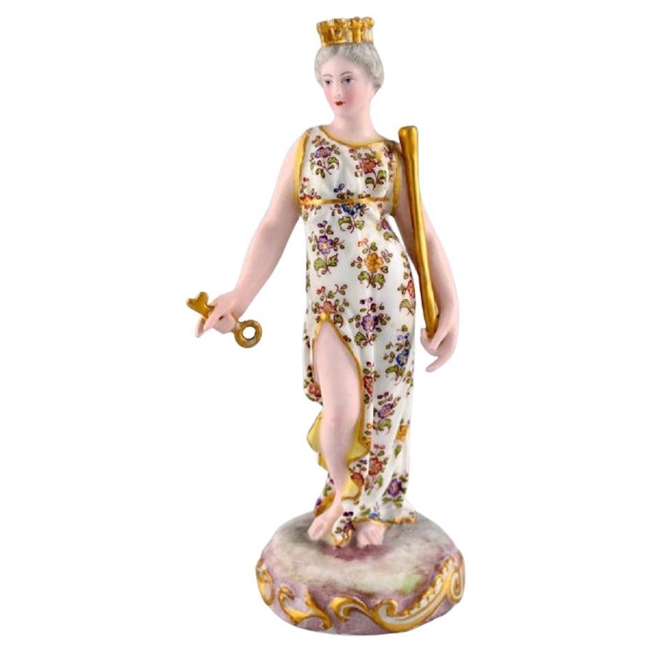 Meissen, Germany, Rare Hand-Painted Porcelain Figure, Queen, Late 19th C
