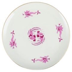 Meissen, Germany, Rich Court Dragon, Round Dish in Purple with Gold Decoration