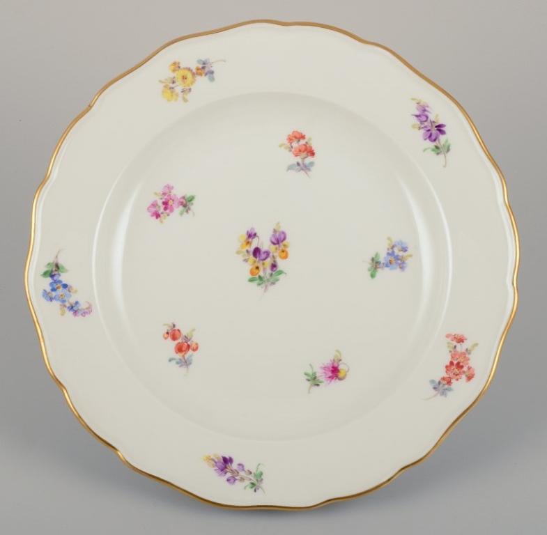 Meissen, Alemania. Juego de cinco platos hondos de porcelana. Pintado a mano en venta