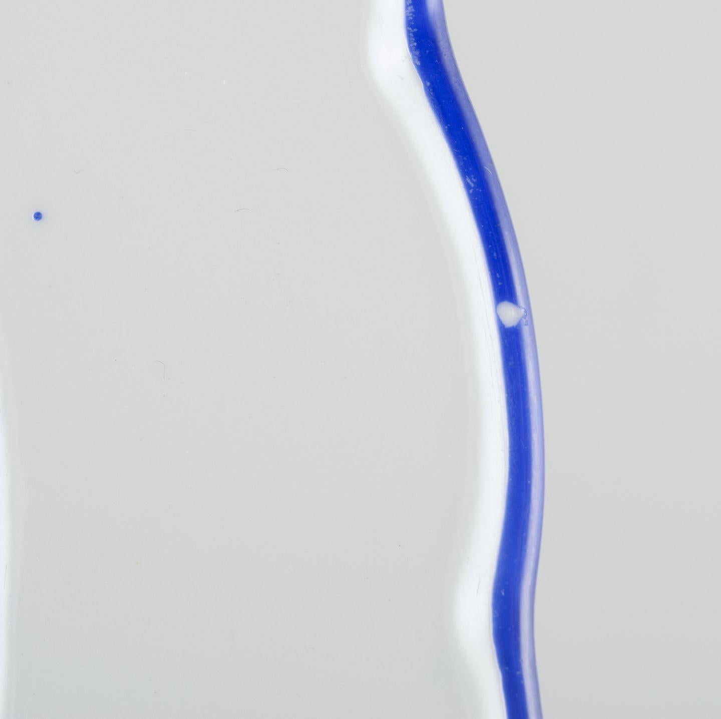 Meissen, Germany. Set of four dinner plates. White porcelain with blue rim. For Sale 1
