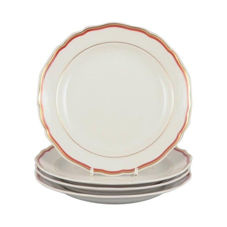 Meissen, Germany. Set of four plates in porcelain. Approx. 1930s