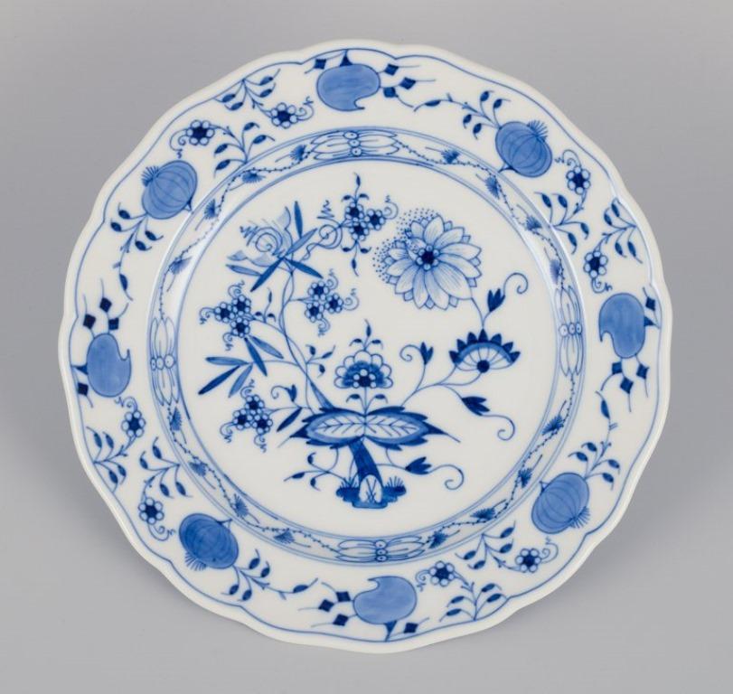 Meissen, Germany. Set of seven Blue Onion pattern dinner plates.  2