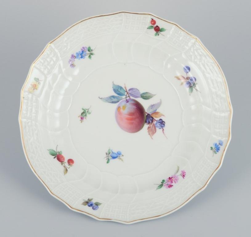 Meissen, Germany. Set of six antique deep porcelain dinner plates. 2