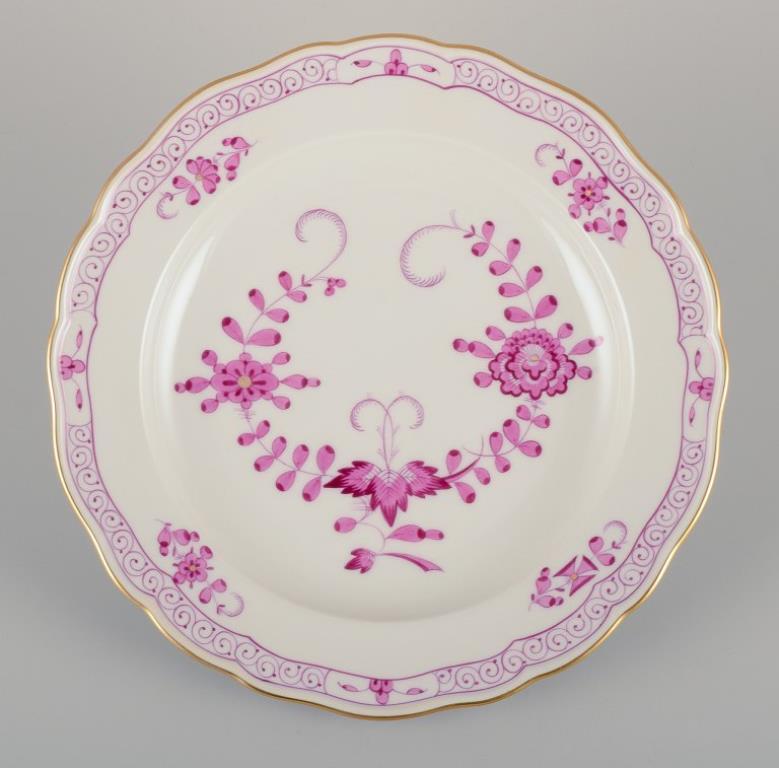 Meissen, Alemania.
Juego de seis platos de almuerzo de porcelana 