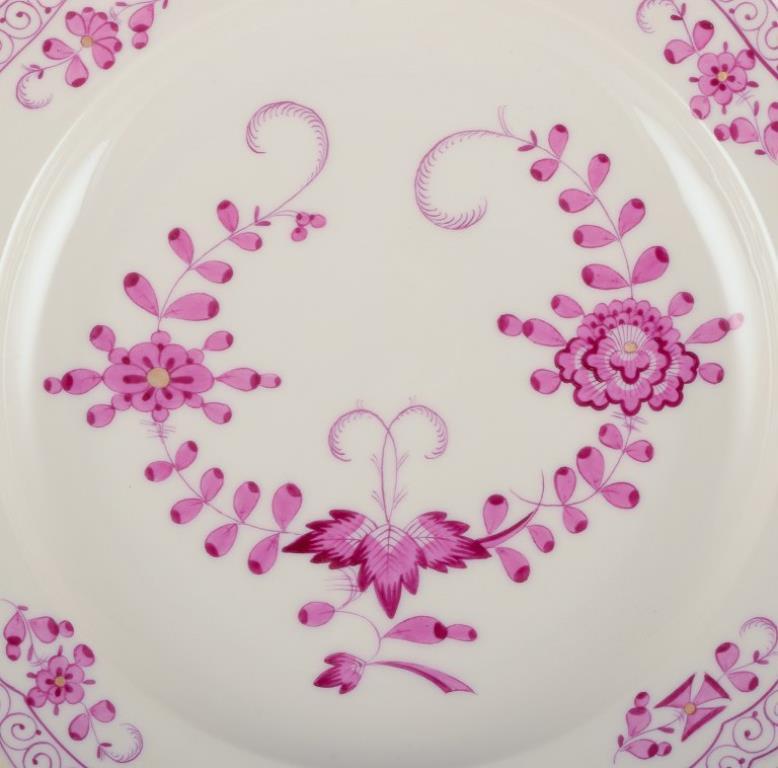 Meissen, Alemania. Juego de seis platos de almuerzo de porcelana 