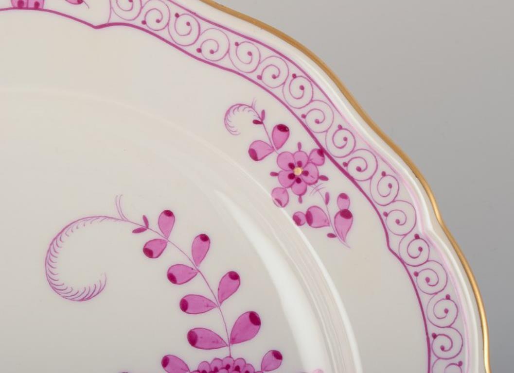 Meissen, Alemania. Juego de seis platos de almuerzo de porcelana 