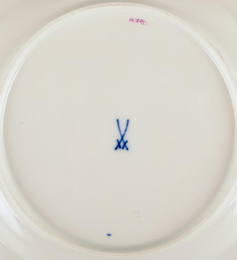 Meissen, Alemania. Juego de seis platos de almuerzo de porcelana 