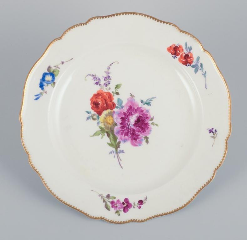 Meissen, Alemania. Seis platos de porcelana antiguos. Hacia 1800 siglo XIX en venta