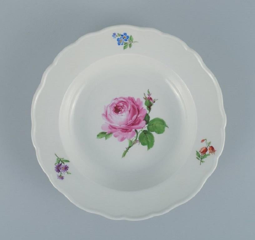 Meissen, Germany, Six Deep Plates of Porcelain Decorated with Flowers For Sale 1