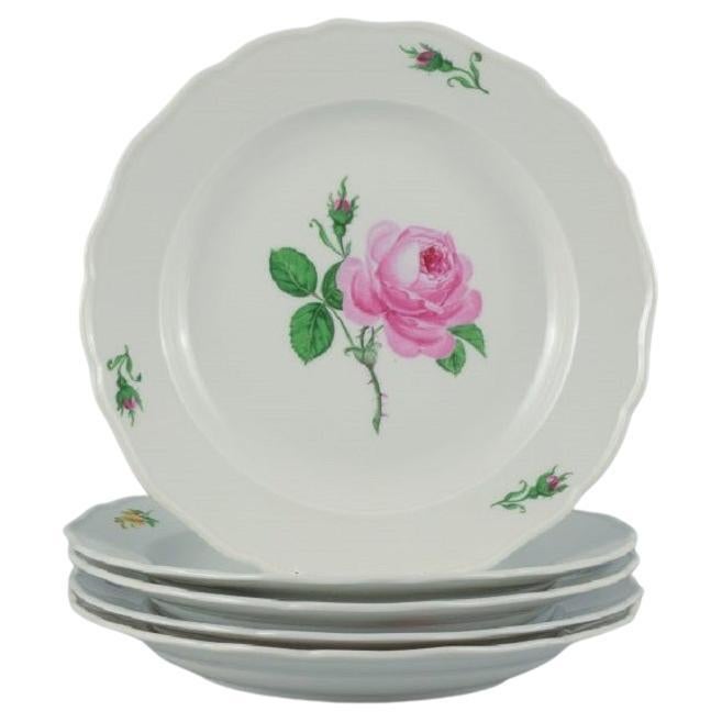 Meissen, Germany, Six Dinner Plates hand painted with Floral Motifs